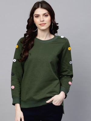 SASSAFRAS Full Sleeve Color Block Women Sweatshirt