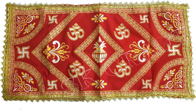 SK Craft Pooja Chowki Aasan/ Chowki Kapda For Pooja Altar Cloth