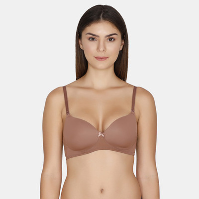 Zivame Women T-Shirt Heavily Padded Bra(Brown)