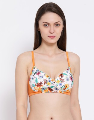 Clovia Women T-Shirt Lightly Padded Bra(Orange)