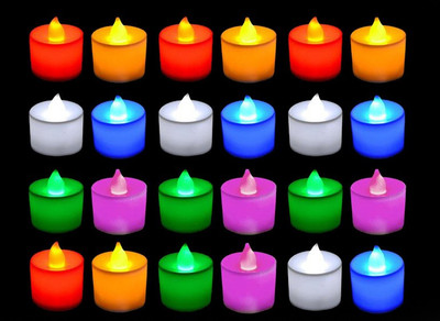 Raienterprises Flameless Color Changing Multicolor LED Candle (Multicolor) Candle(Multicolor, Pack of 12)
