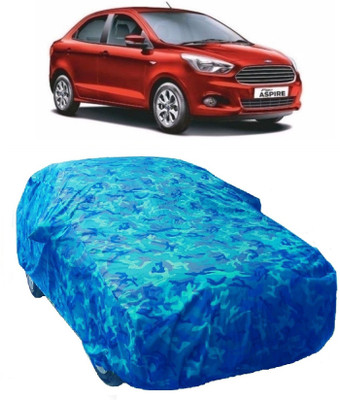 Gargi Traders Car Cover For Ford Figo Aspire (With Mirror Pockets)(Blue)