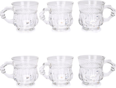 AFAST Pack of 6 Glass New Design & Style Transparent GlassTea/ Coffee Cup Set Of 6-HU09(Clear, Cup)