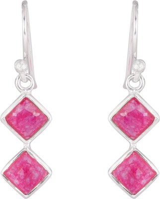 Silverwala Pink Chalcedony Stone fashion Hanging Earring Chalcedony Silver Drops & Danglers