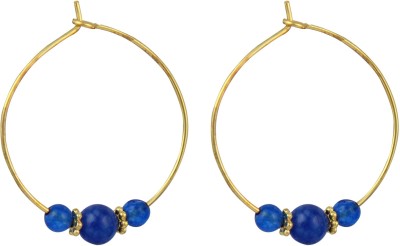 Pearlz Ocean Jade Hook Clasp 1.5 Inch Earrings for Girls & Women Alloy Hoop Earring