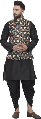 ABH Lifestyle Men Kurta Dhoti Pant Ethnic Jacket Set