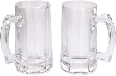 AFAST (Pack of 2) Set Of Two, Glass, Transparent, 360 Ml Br13 Glass Set Beer Mug(360 ml, Glass, Clear)