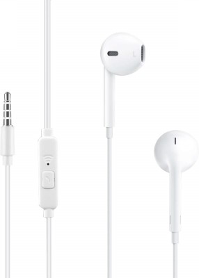 iVoltaa Earnetic E1 Wired Earphone with Mic and in-Line Remote Wired Headset(White, In the Ear)