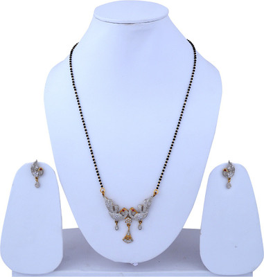 Darsha Collections Alloy Gold-plated White Jewellery Set(Pack of 1)