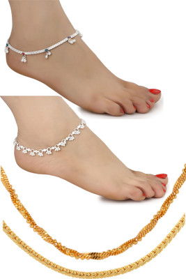 AanyaCentric Alloy Silver, Gold-plated Silver, Gold Jewellery Set(Pack of 1)