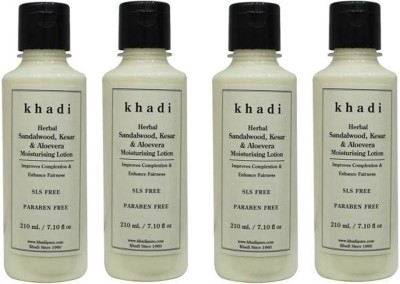 KHADI Sandalwood, Kesar & Aloevera Moisturising Lotion Pack of 4 (840ml)(840 ml)