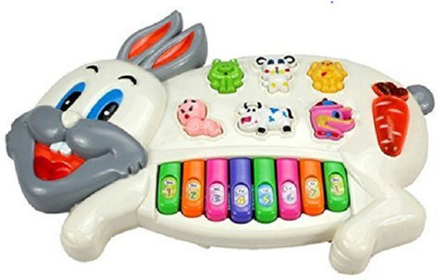 Just97 Rabbit Musical Piano Toy with Flashing Light, Sound RP_34(Multicolor)