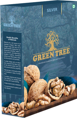 Green Tree SILVER PREMIUM WALNUT KERNELS (Akhrot) Pack of 1 Walnuts(1 x 250 g)