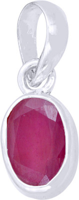 Rashifaashion 4.25 Carat Natural Certified Ruby/Manik Silver Ruby Stone Pendant