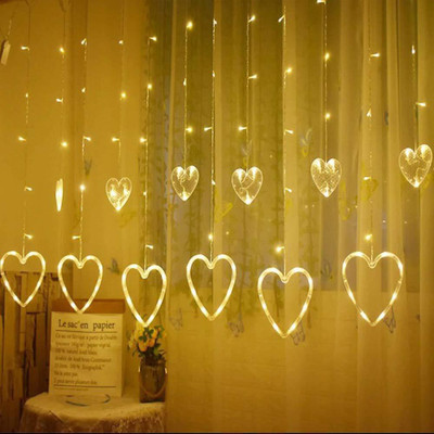 FStyler 12 LEDs 2.49 m Gold Flickering Heart Rice Lights(Pack of 1)