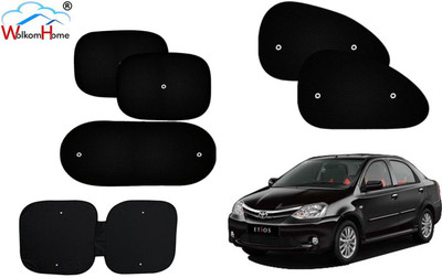 WolkomHome Dashboard, Side Window, Rear Window Sun Shade For Toyota Etios(Black)