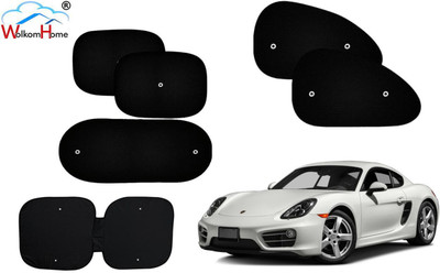 WolkomHome Dashboard, Side Window, Rear Window Sun Shade For Porsche Cayman(Black)