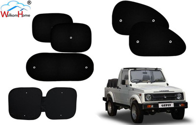 WolkomHome Dashboard, Side Window, Rear Window Sun Shade For Maruti Suzuki Gypsy MG-410(Black)