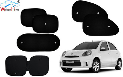 WolkomHome Dashboard, Side Window, Rear Window Sun Shade For Nissan Micra Active(Black)