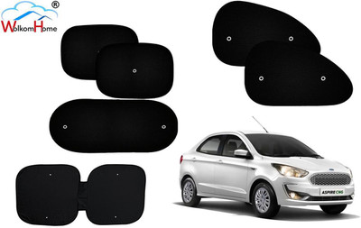 WolkomHome Dashboard, Side Window, Rear Window Sun Shade For Ford Aspire(Black)
