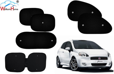 WolkomHome Dashboard, Side Window, Rear Window Sun Shade For Fiat Punto(Black)