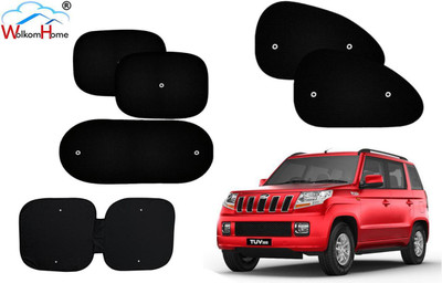 WolkomHome Dashboard, Side Window, Rear Window Sun Shade For Mahindra TUV-300(Black)