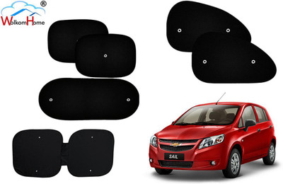 WolkomHome Dashboard, Side Window, Rear Window Sun Shade For Chevrolet Sail Hatchback(Black)