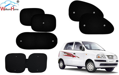 WolkomHome Dashboard, Side Window, Rear Window Sun Shade For Hyundai Santro Xing(Black)