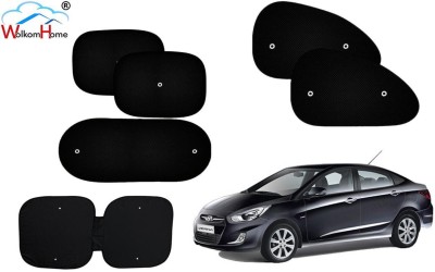 WolkomHome Dashboard, Side Window, Rear Window Sun Shade For Hyundai Fluidic Verna(Black)