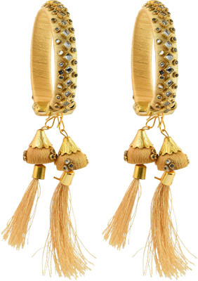Dzinetrendz Brass Gold-plated Bangle Set(Pack of 2)