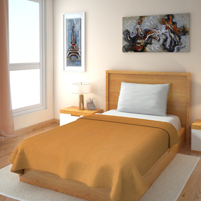 IWS Solid Single Fleece Blanket for  AC Room(Polyester, Brown)