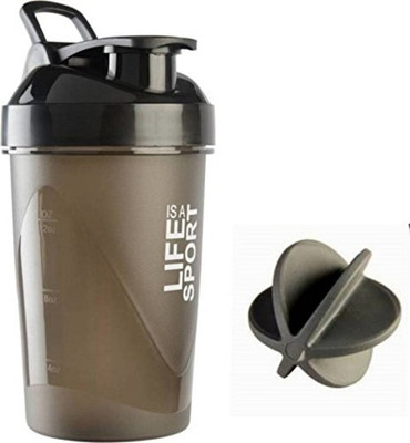 ALLIEDSALESINDIA 500 ml Plastic Shaker(Pack of 1, Black, Black)