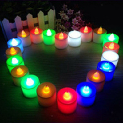 MK Life LED Light Electronic Flicker Flameless Candle Candle(Multicolor, Pack of 12)