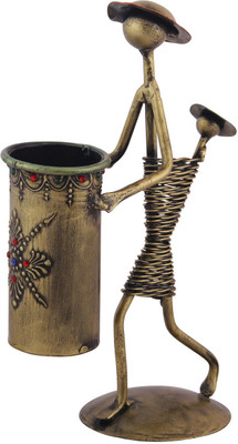 Handicrafts Paradise 1 Compartments Iron Pen Stand(Antique)