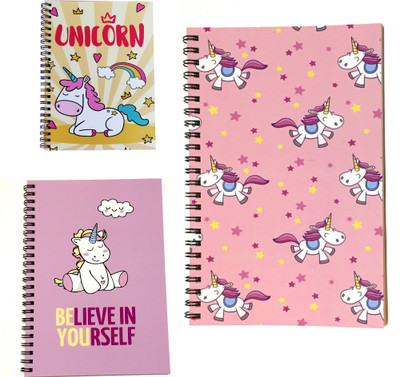 Macro Designer collection A5 Diary Unruled 100 Pages(Multicolor, Pack of 3)