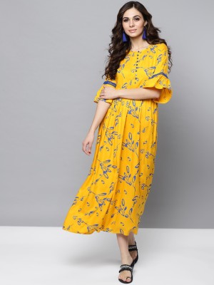 STREET9 Women A-line Yellow Dress