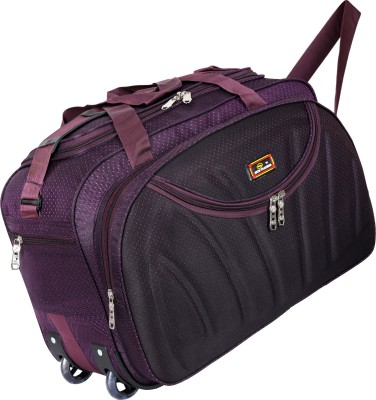 Inte Enterprises (Expandable) water resistance 25 L purple round neck duffel trolley bag Duffel With Wheels (Strolley)