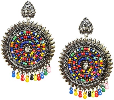 Muccasacra Fresh Latest collection with multicolour embroidery decoration Beads Alloy Stud Earring