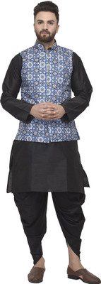 ABH Lifestyle Men Kurta Dhoti Pant Ethnic Jacket Set