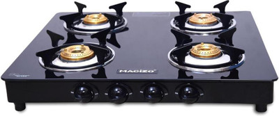macizo preto 4 burner black manual ignition glass gas stove