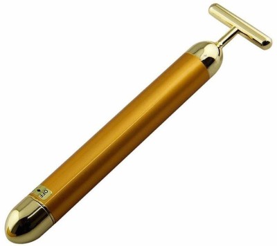 kalathiyasales 24K Gold Energy Beauty Bar Electric Vibration Facial Massage Roller Waterproof Face Skin Care Electric Vibration Facial Massager Massager(Golden)