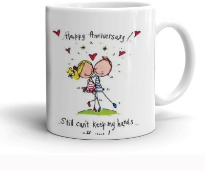 Kesri Gifts Happy Anniversary Theme(kgs-aniversry-064) Ceramic Coffee Mug(325 ml)