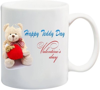 Kesri Gifts Happy Teddy Day Theme(valent-mug-0790) Ceramic Coffee Mug(325 ml)