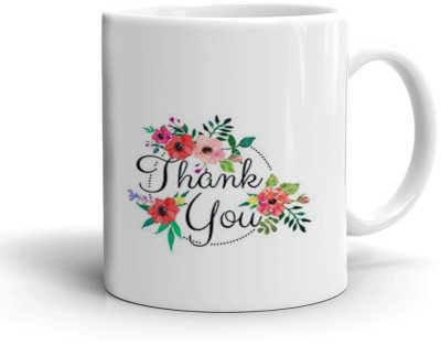 Kesri Gifts Thank You Theme(kg-pmug-2551P) Ceramic Coffee Mug(325 ml)