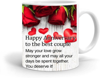 Kesri Gifts Happy Anniversary Theme(kgs-aniversry-003) Ceramic Coffee Mug(325 ml)