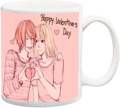 Kesri Gifts Happy Valentine's Day Theme(valent-mug-1472) Ceramic Coffee Mug(325 ml)