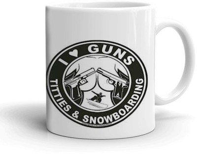 Kesri Gifts I Love Guns Theme(kg-pmug-2223P) Ceramic Coffee Mug(325 ml)