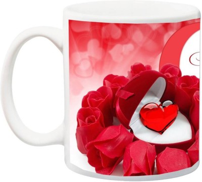 Kesri Gifts Happy Valentine's Day Theme(valent-mug-0459) Ceramic Coffee Mug(325 ml)