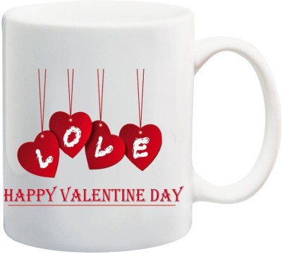 Kesri Gifts Happy Valentine Day Theme(valent-mug-1242) Ceramic Coffee Mug(325 ml)