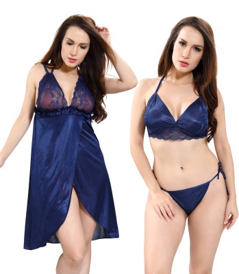 AV2 Women Nighty Set(Blue)